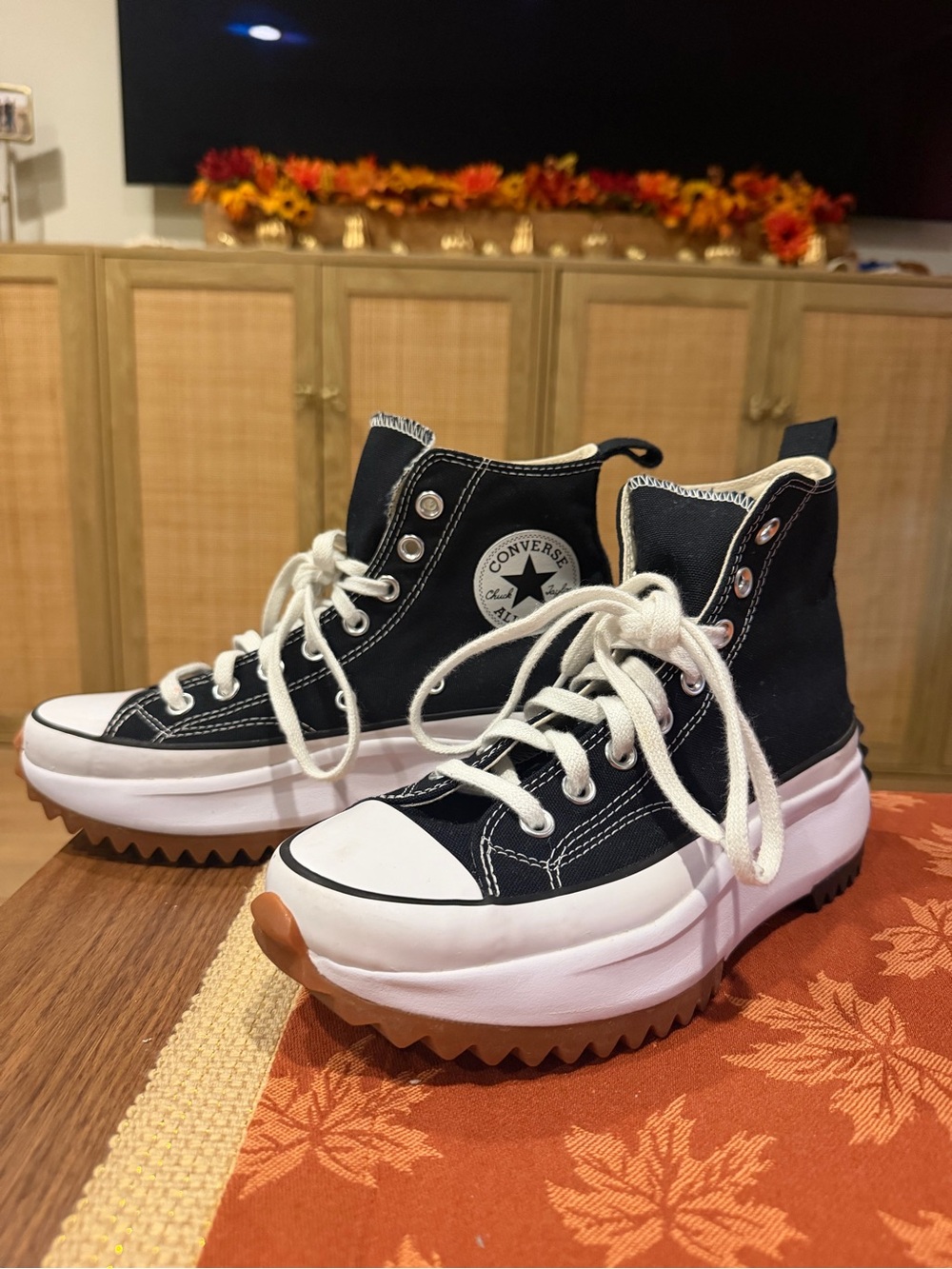 Converse Black & White Platform Lug-sole High-Top Sneakers